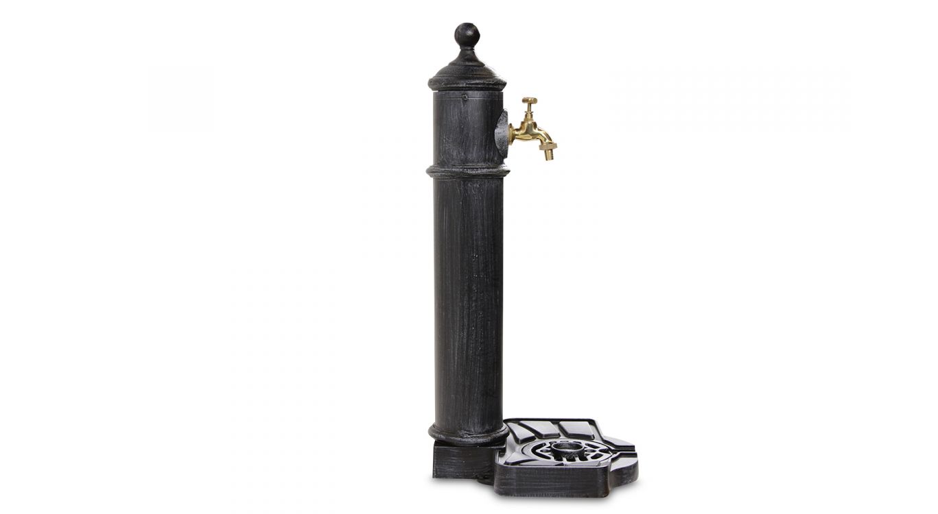 Fontaine de jardin aluminium-métal gris 29x33.5x72cm