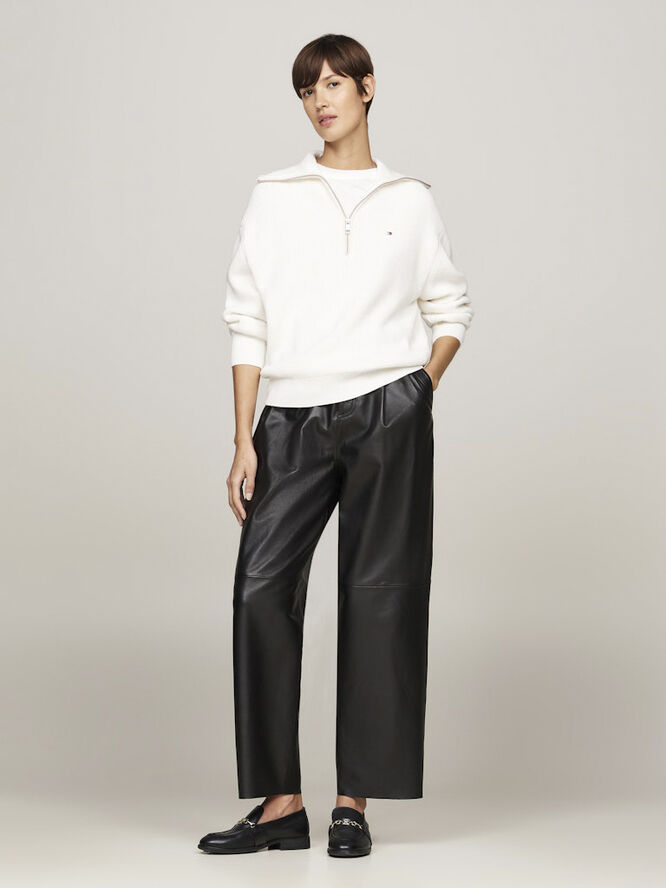 Tommy Hilfiger CO CARDI STITCH 1/2 ZIP LS SWT Ivory petal