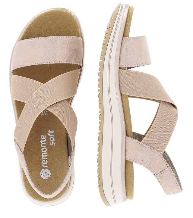 Remonte Riemchensandale  , Sommerschuh, Sandalette, Keilabsatz, mit praktischem Gummizug