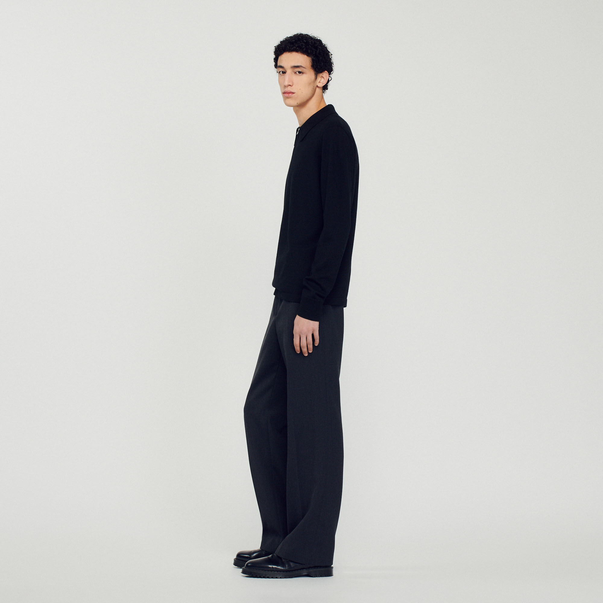 Pull polo en maille