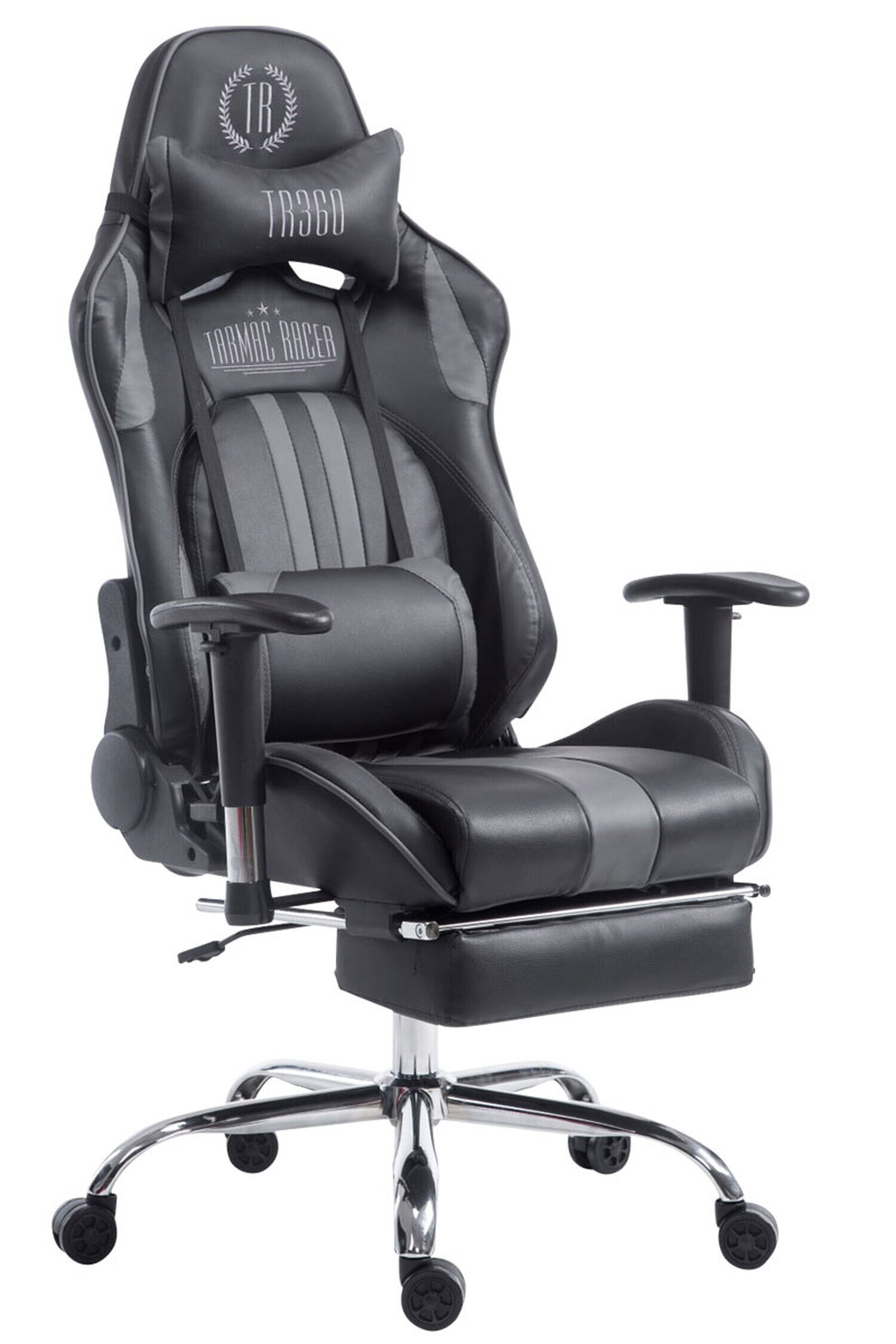TPFLiving Racing Bürostuhl Limitless mit FußablageSchwarz/Blau