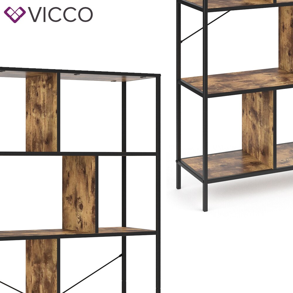 VICCO Loft Bücherregal FYRK Wandregal Standregal Aufbewahrung 180x80x30 Vintage