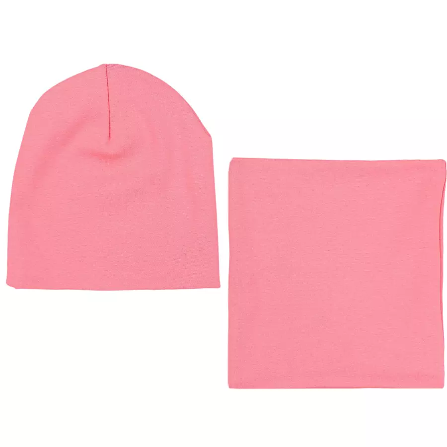 TupTam Unisex Kinder Beanie Mütze Schlauchschal Set koralle