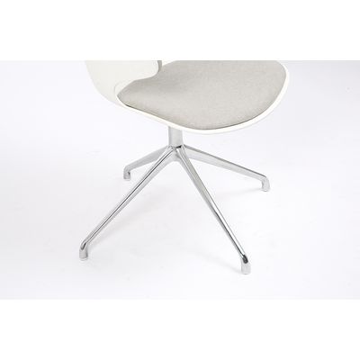 Lot de 2 chaises KHONG - avec accoudoirs - blanc et gris
