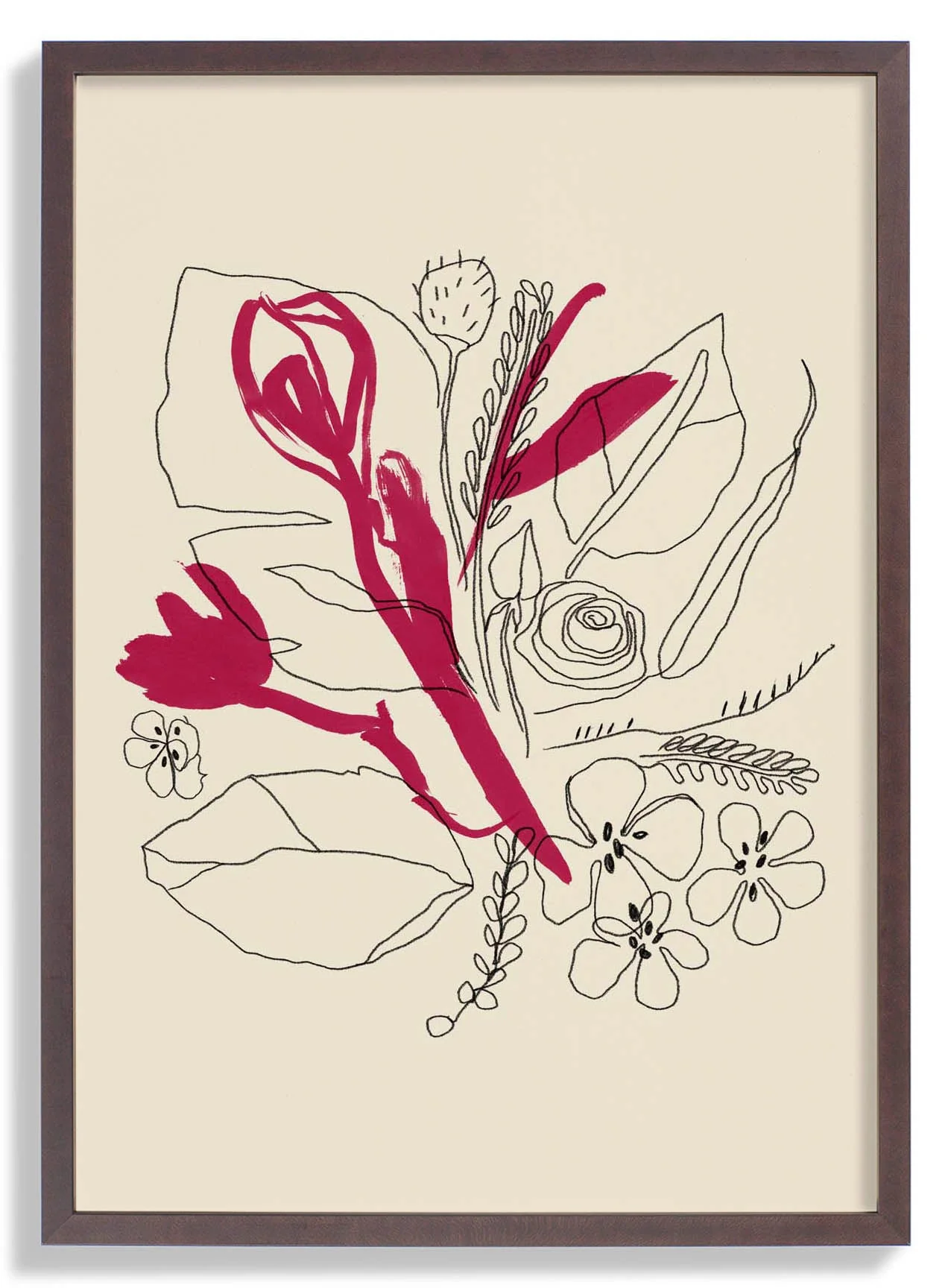 Bouquet Magenta und schwarze Linien