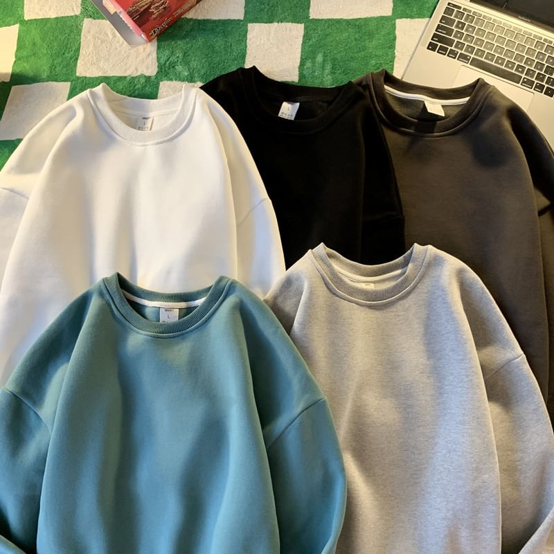 Acritus - Sweatshirt met ronde hals en effen kleur