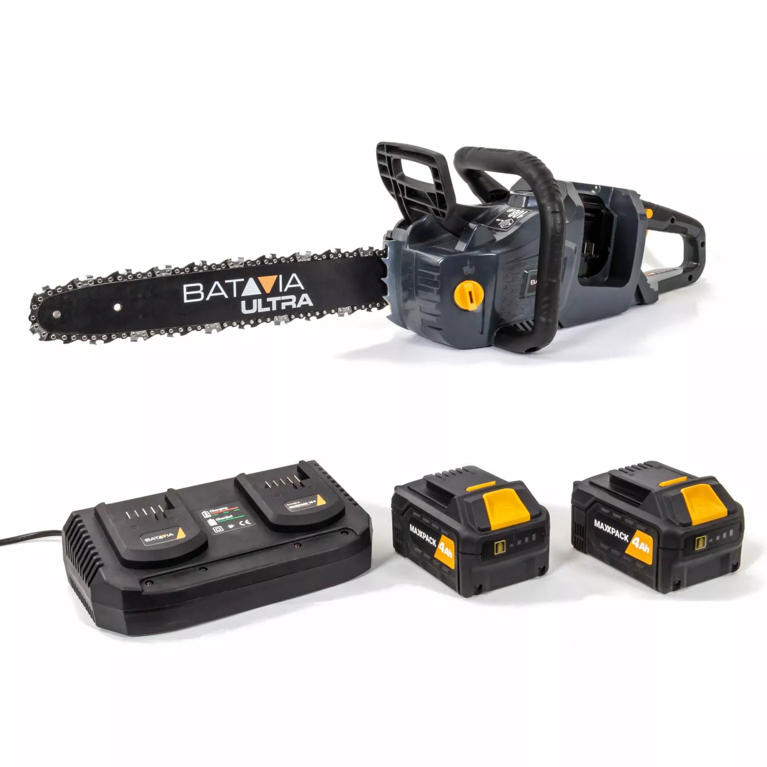 Batavia 7064397 Maxxpack Ultra 36V (2x18V) Li-Ion accu kettingzaag set (2x 4.0Ah) - 450mm - koolborstelloos