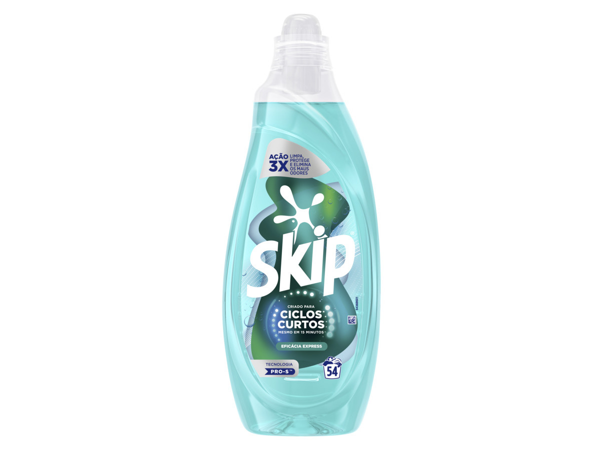 DETERGENTE ROUPA MÁQUINA LÍQUIDO SKIP CICLOS CURTOS EFICÁCIA 54D
