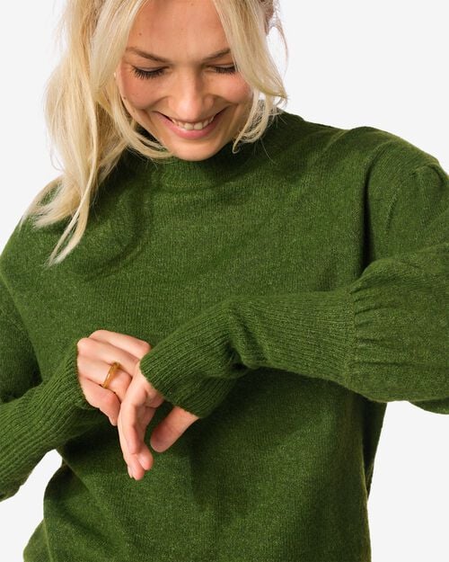 pull en maille fine Havana pour femmes  vert foncé