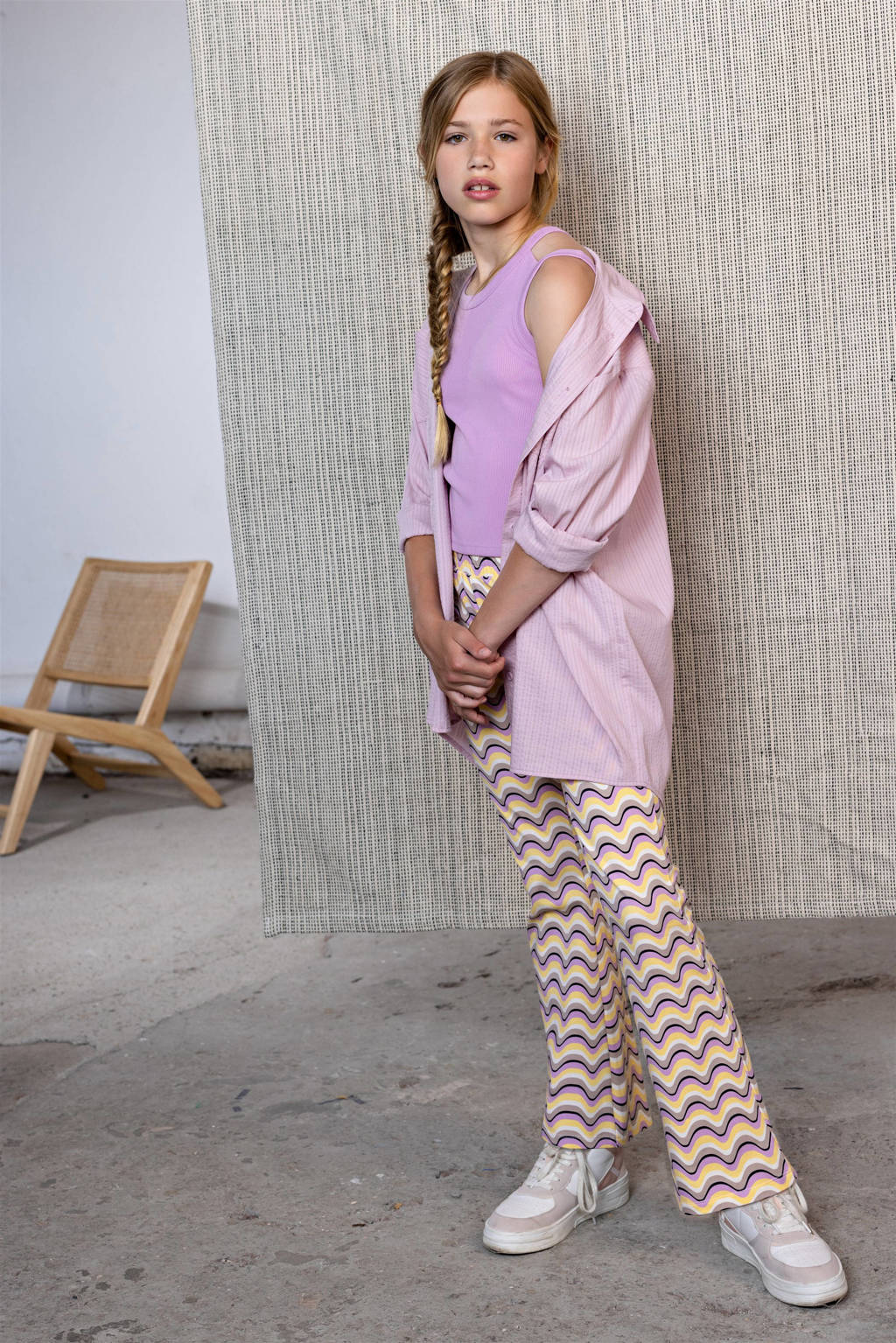 NoBell’ gestreepte blouse Timmy donkerroze