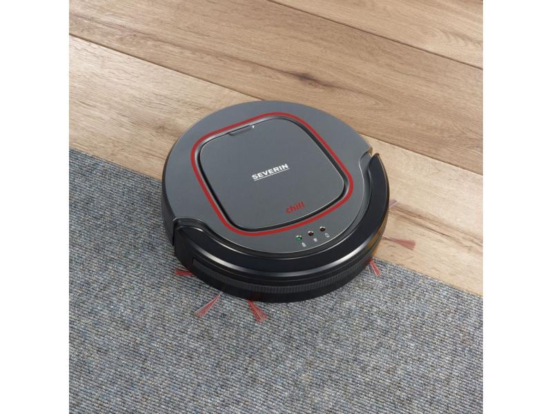 Severin Saugroboter RB 7025 Roboter-Staubsauger, platingrau-granatrot-schwarz