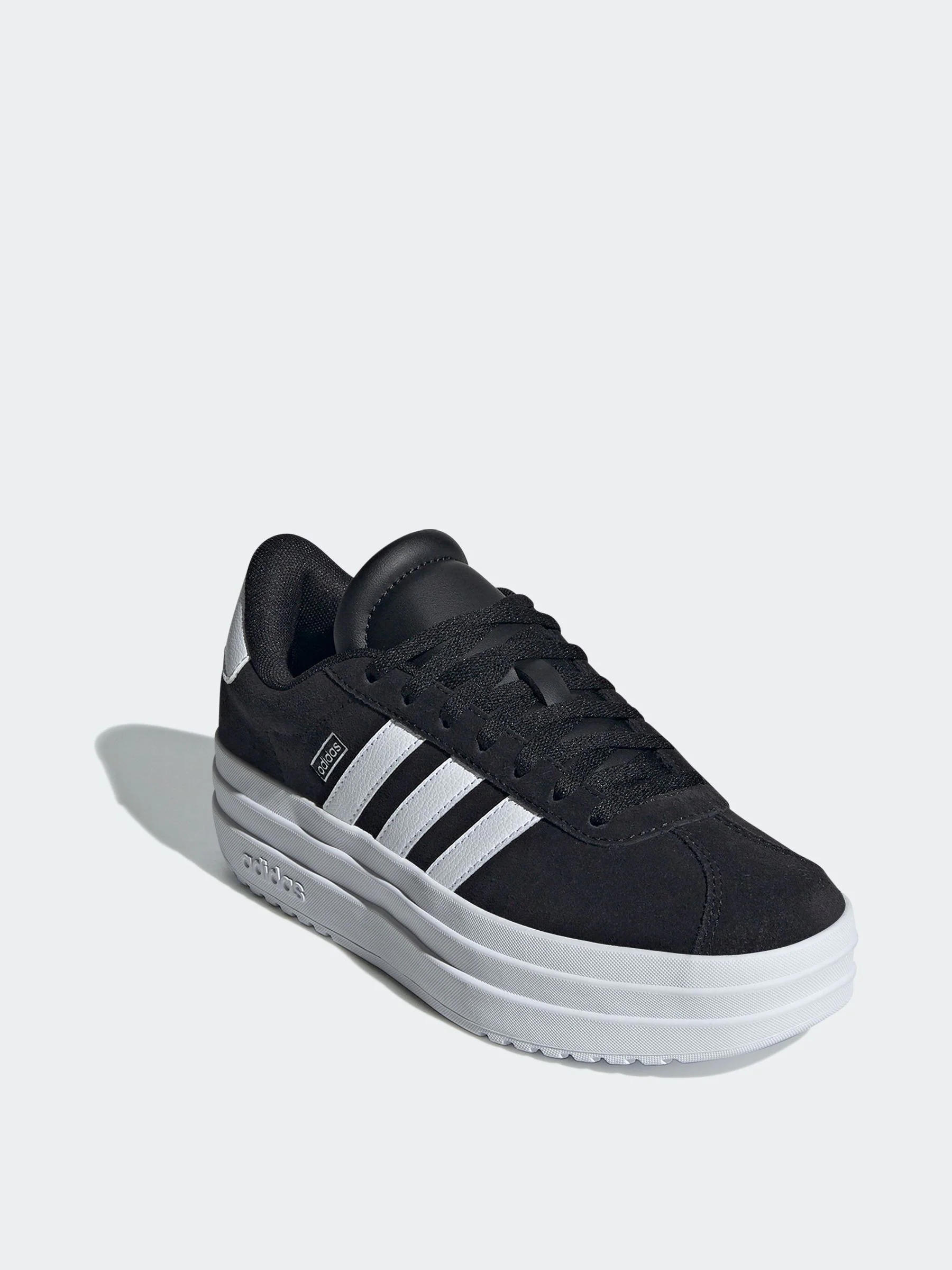 Zwart/wit - adidas VL Court Bold Lace Junior Trainers
