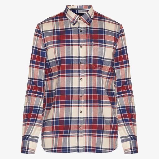Signal Sander Stripe Flannel Skjorte, Red Henna, XL