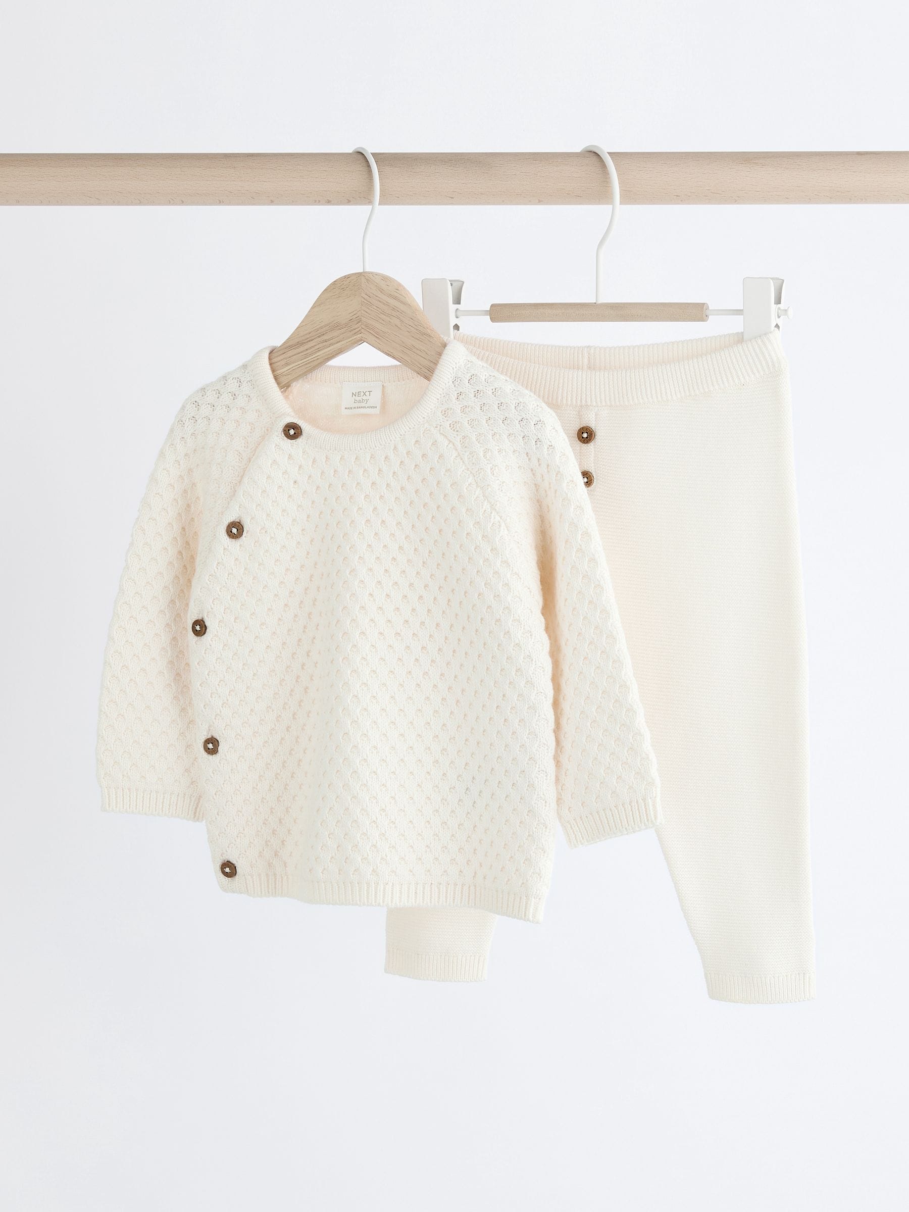 Wit - Baby Set van gebreide Trui en Broeken (0mnd-2jr)