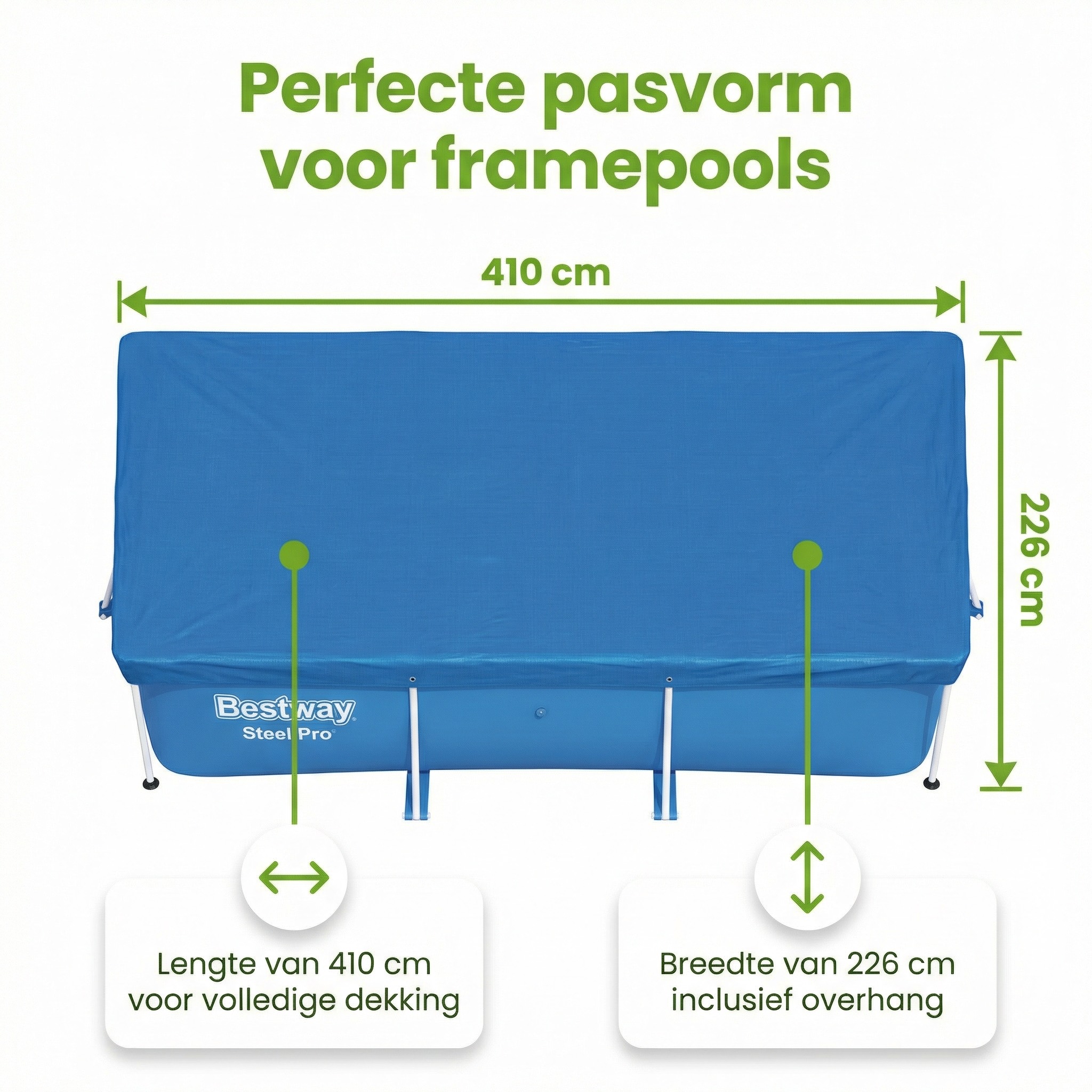 Bestway frame 400x211 cm afdekzeil - Blue