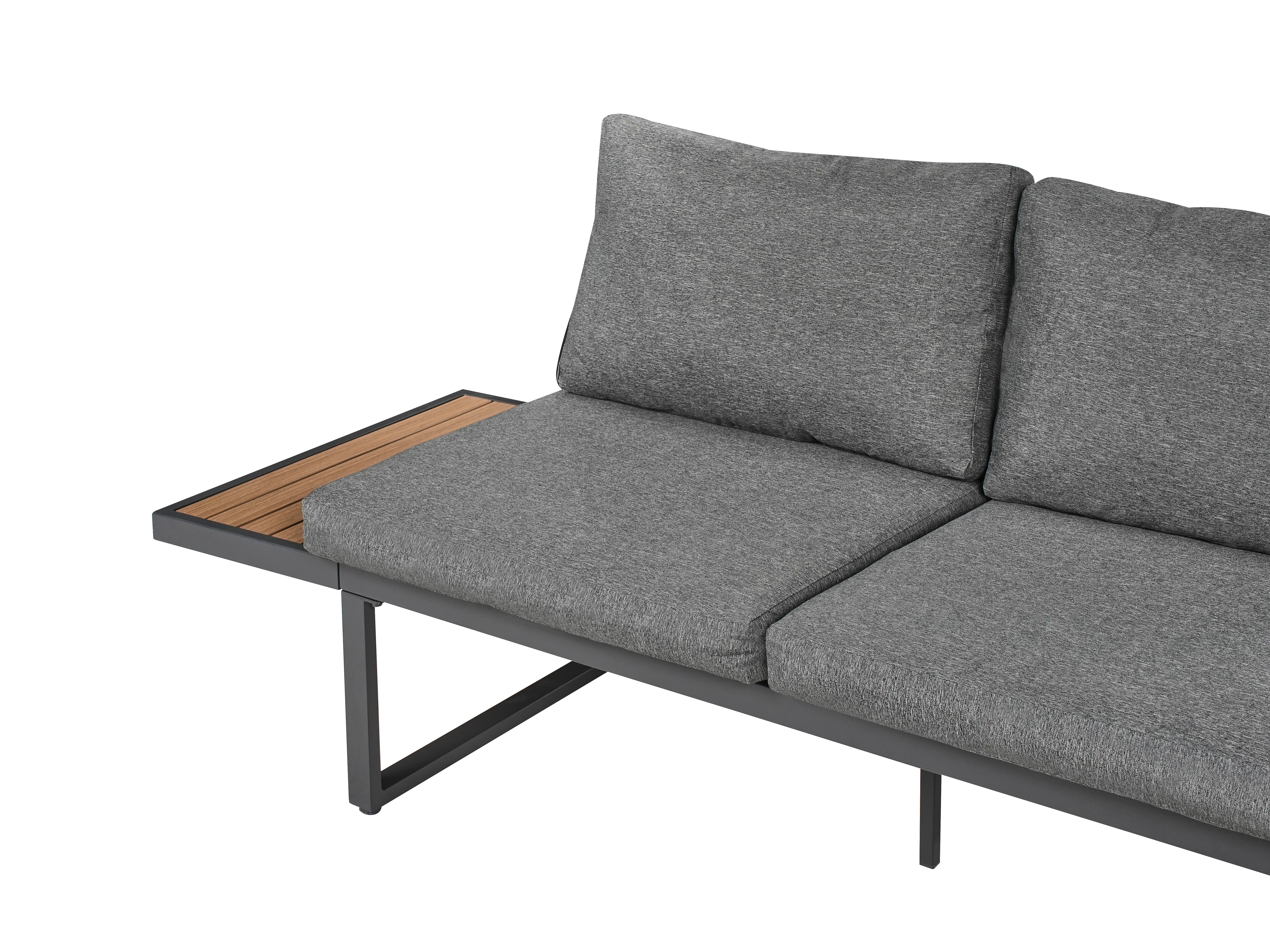 Tuin hoekloungeset met tafel 4-zits PIENZA rechtszijdig Lichtbruin/grijs