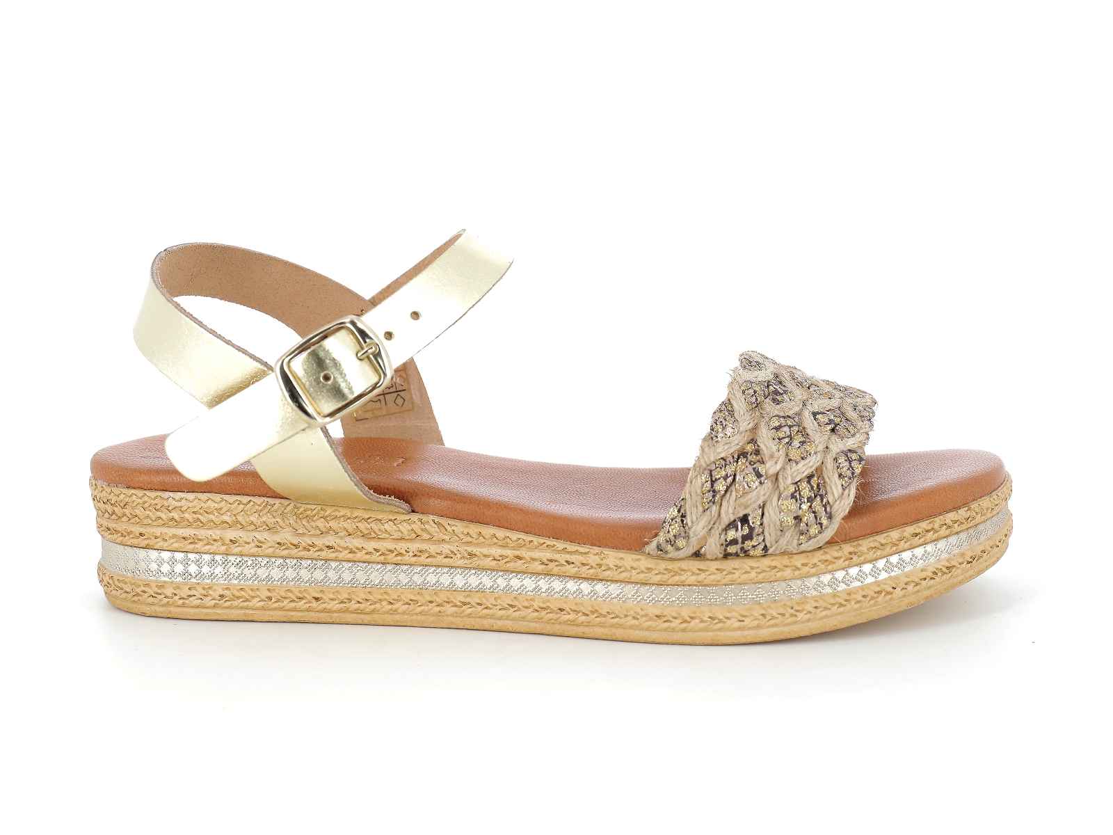 Chaussures du chateau-14386 Matières combinées Beige Or
