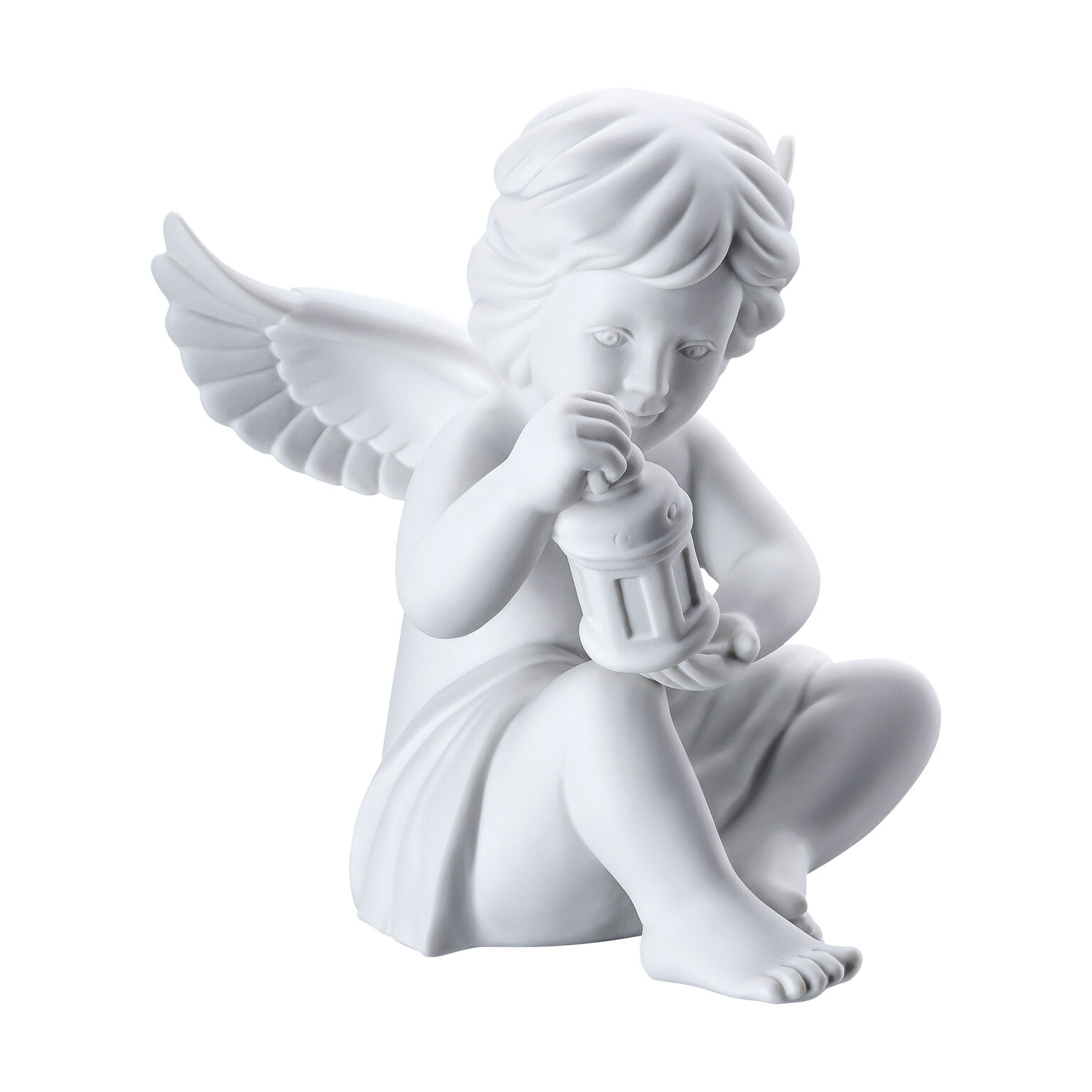 Angels Weiss matt Engel mit Laterne