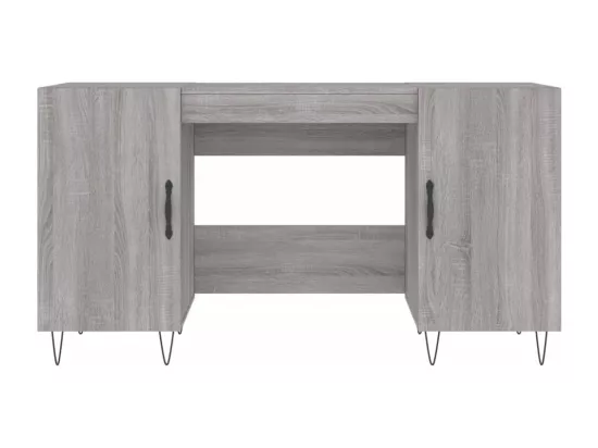 Bureau sonoma gris 140x50x75 cm bois d'ingénierie