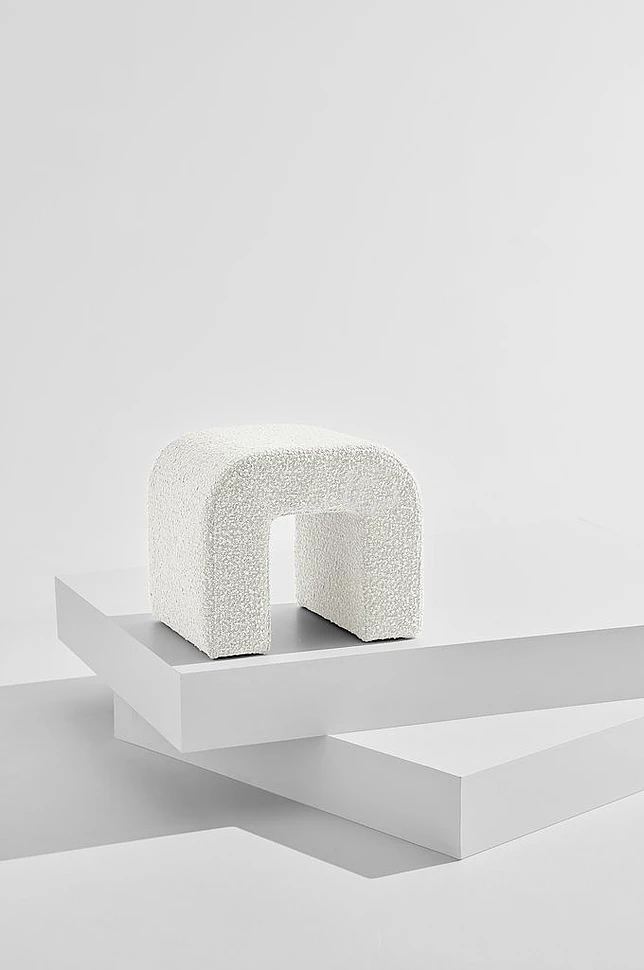 Odette puff i bouclé 45x41 cm