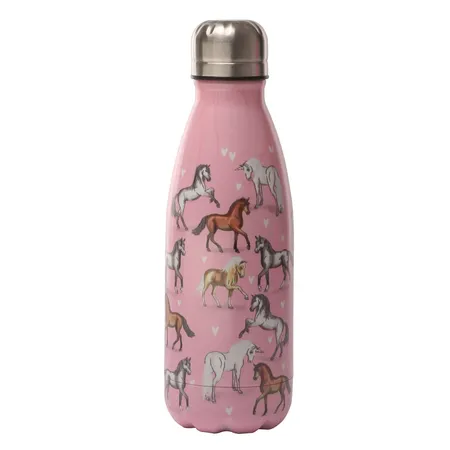 Xanadoo Edelstahl Trinkflasche Rosa Pferde, 500 ml