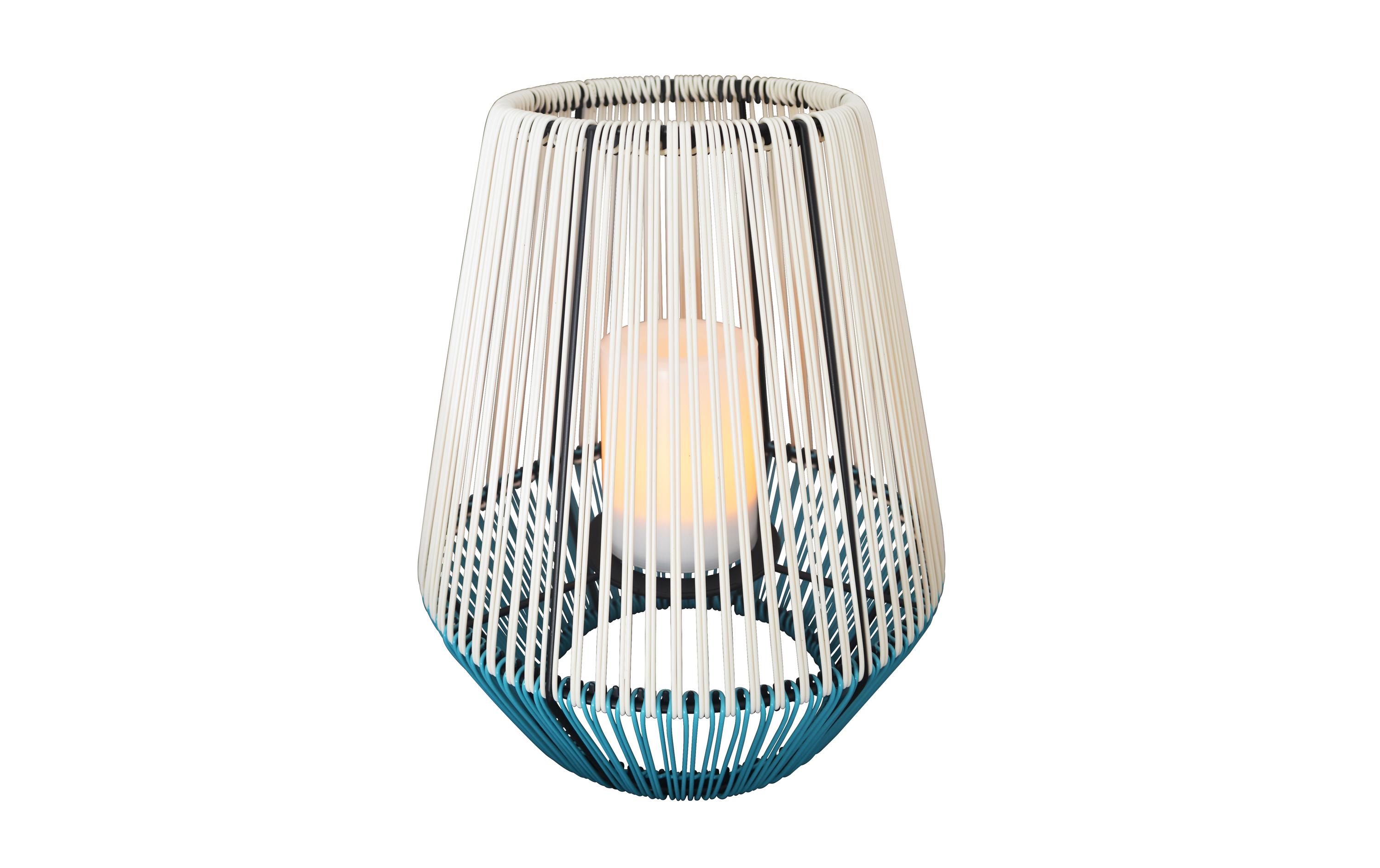 Windlicht Solar Wega, Weiss, BlauSolarleuchte zum Aufstellen