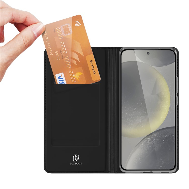 Samsung Galaxy S24 FE Flip Wallet Cover Leder Tasche - Schwarz