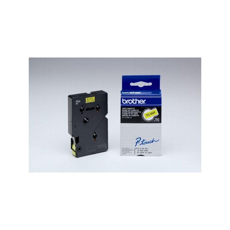 Brother P-Touch Band TC-601, 12 mm, schwarz auf gelb