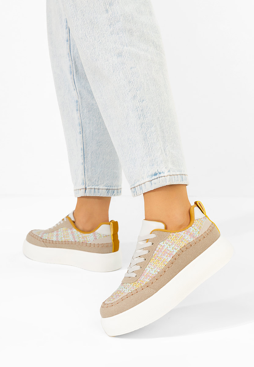 Baskets à plateforme kaki Cecila