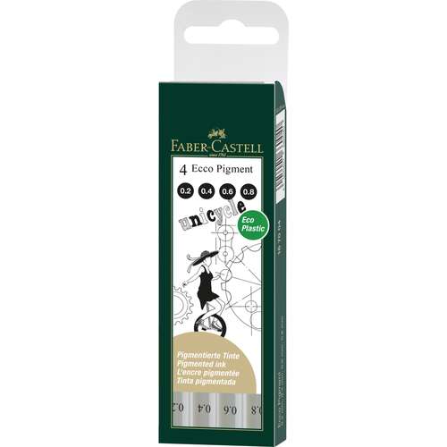 FABER-CASTELL ECCO-PIGMENT Tintenfeinschreiber 4er Set, Unicycle