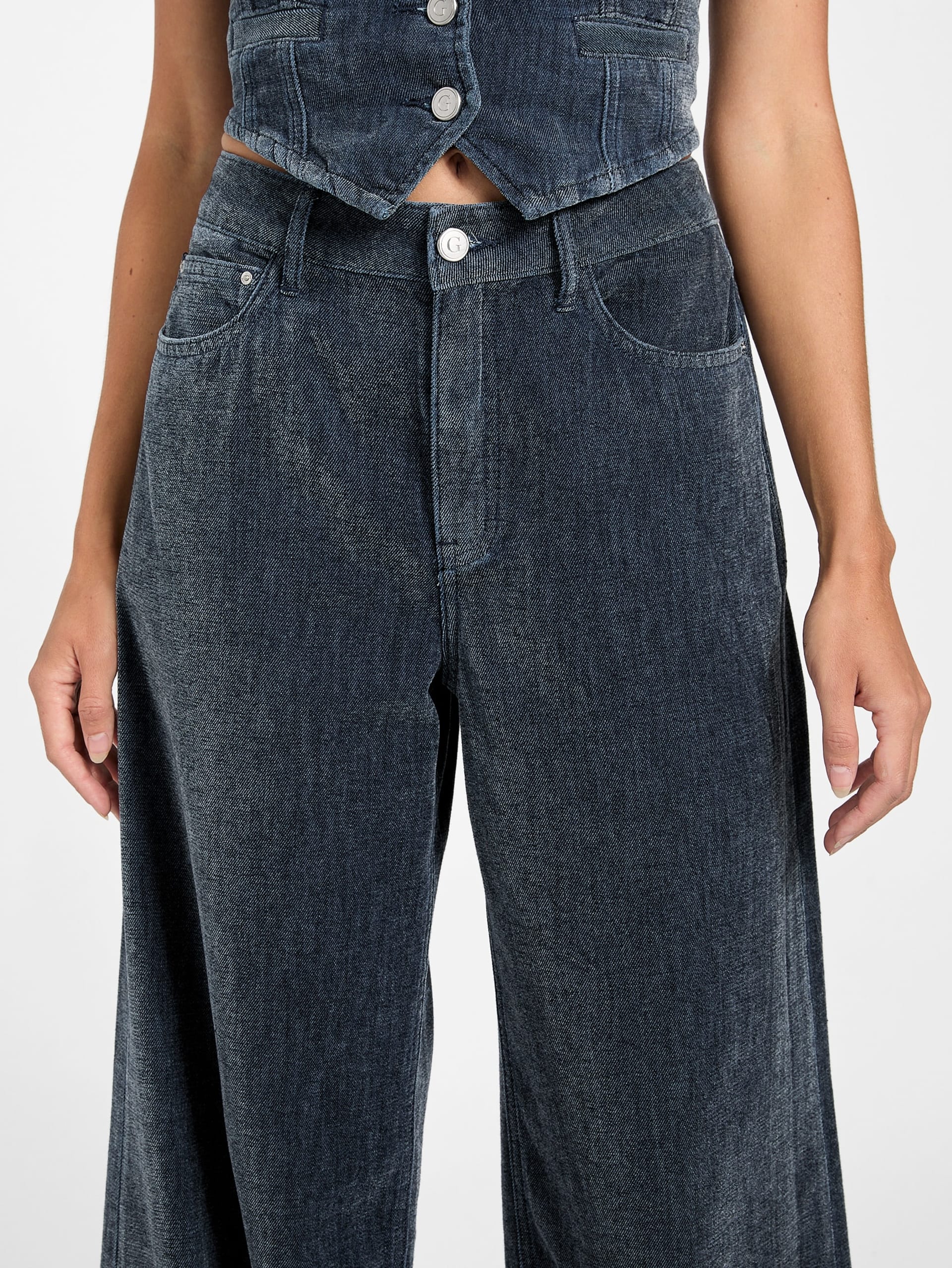 Calça jeans Eco Bellflower de perna larga