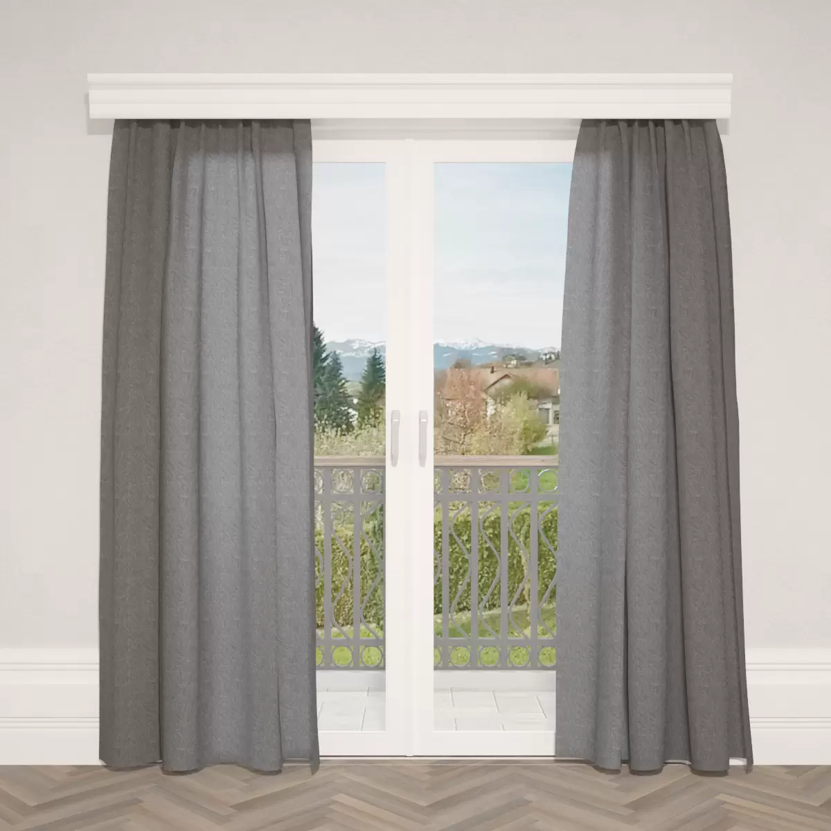 Nachtvorhang Jacquard Moiré Anthrazit