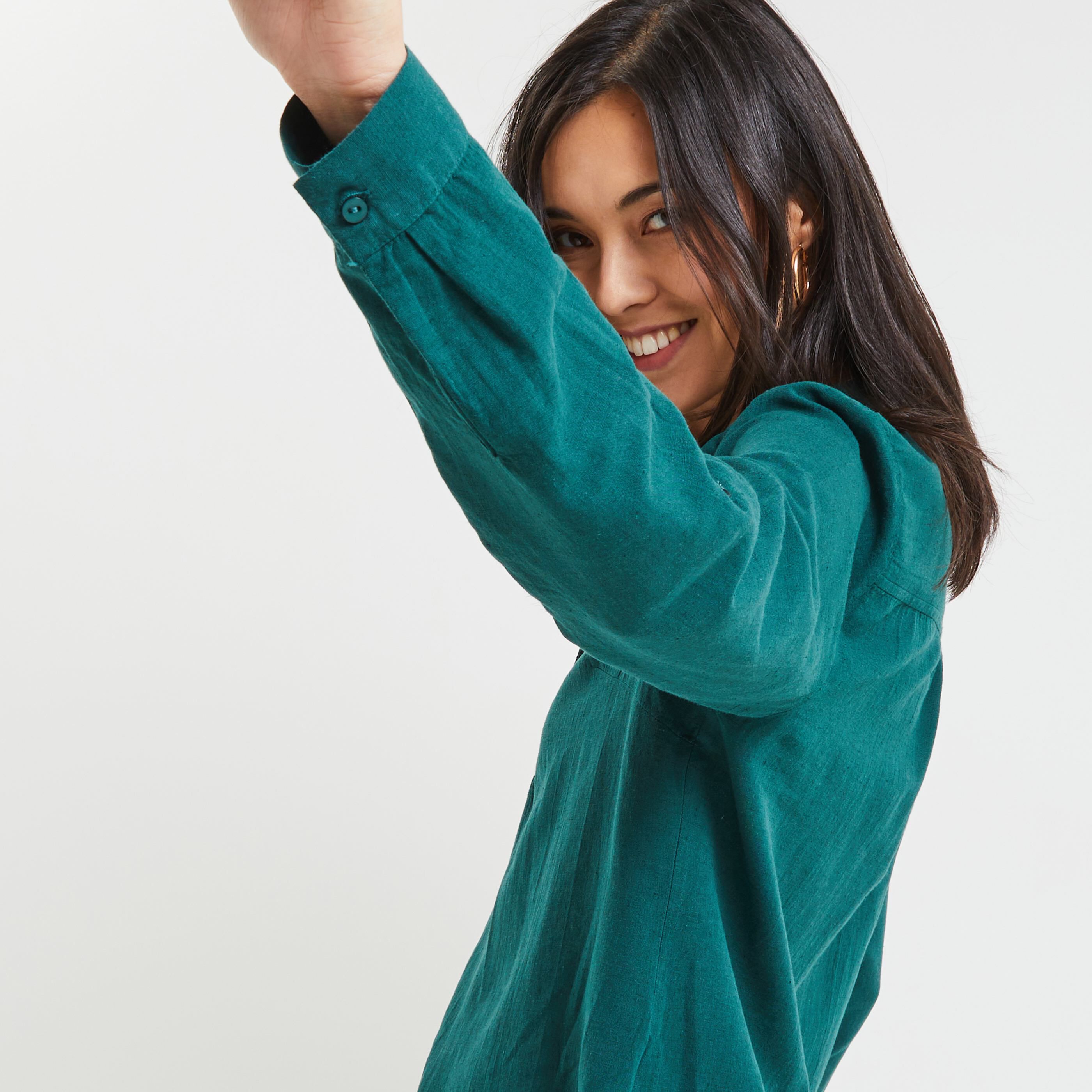 Blouse manches longues femme - VERT