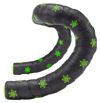 Ruban de Cintre Supacaz Super Sticky Kush Galaxy Noir/Jaune avec Bouchons
