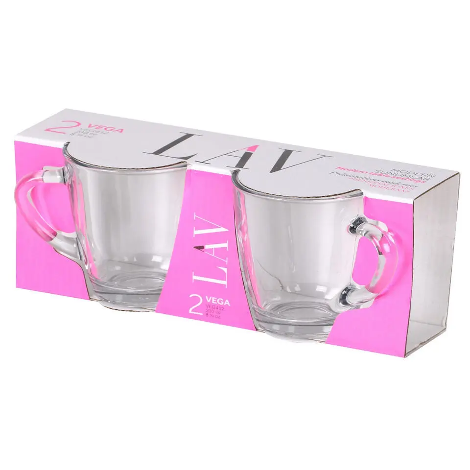 LAV Koffie/thee glazen - 2x stuks - glas - 230 ml