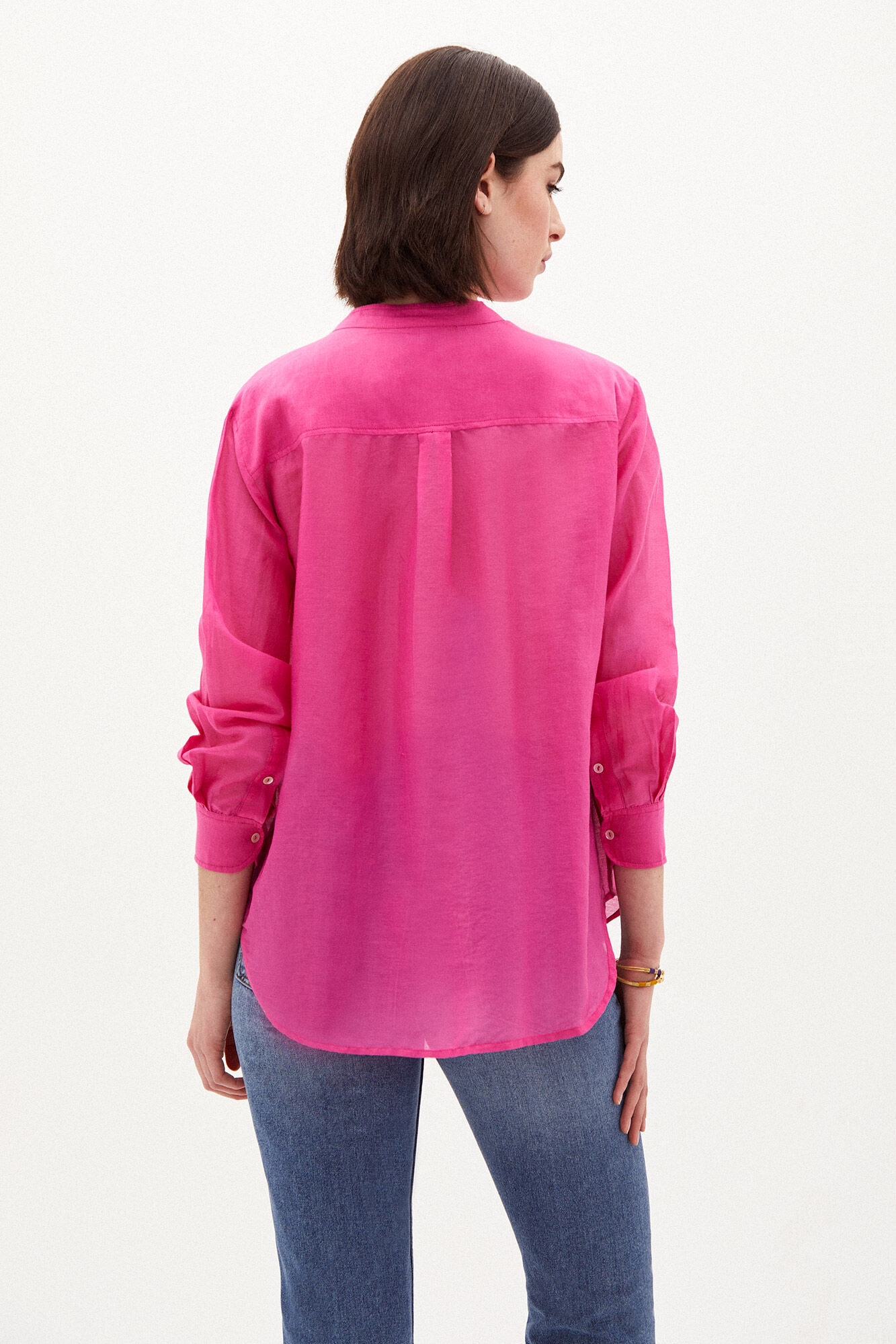 Blusa Emma Flowy com seda - Rosa