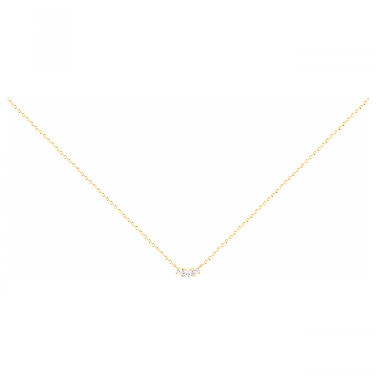 Collier en Plaqué Or avec oxyde de zirconium blanc