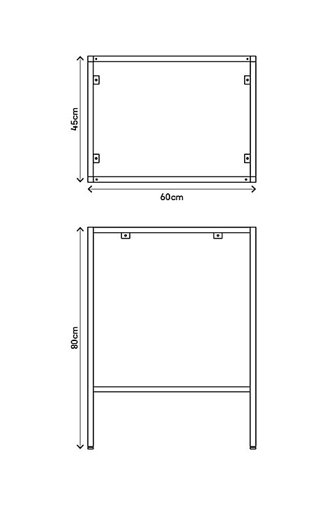 Console pour vasque à poser GoodHome Duala métal noir 60 cm + Plan vasque noir GoodHome Mila 60 cm