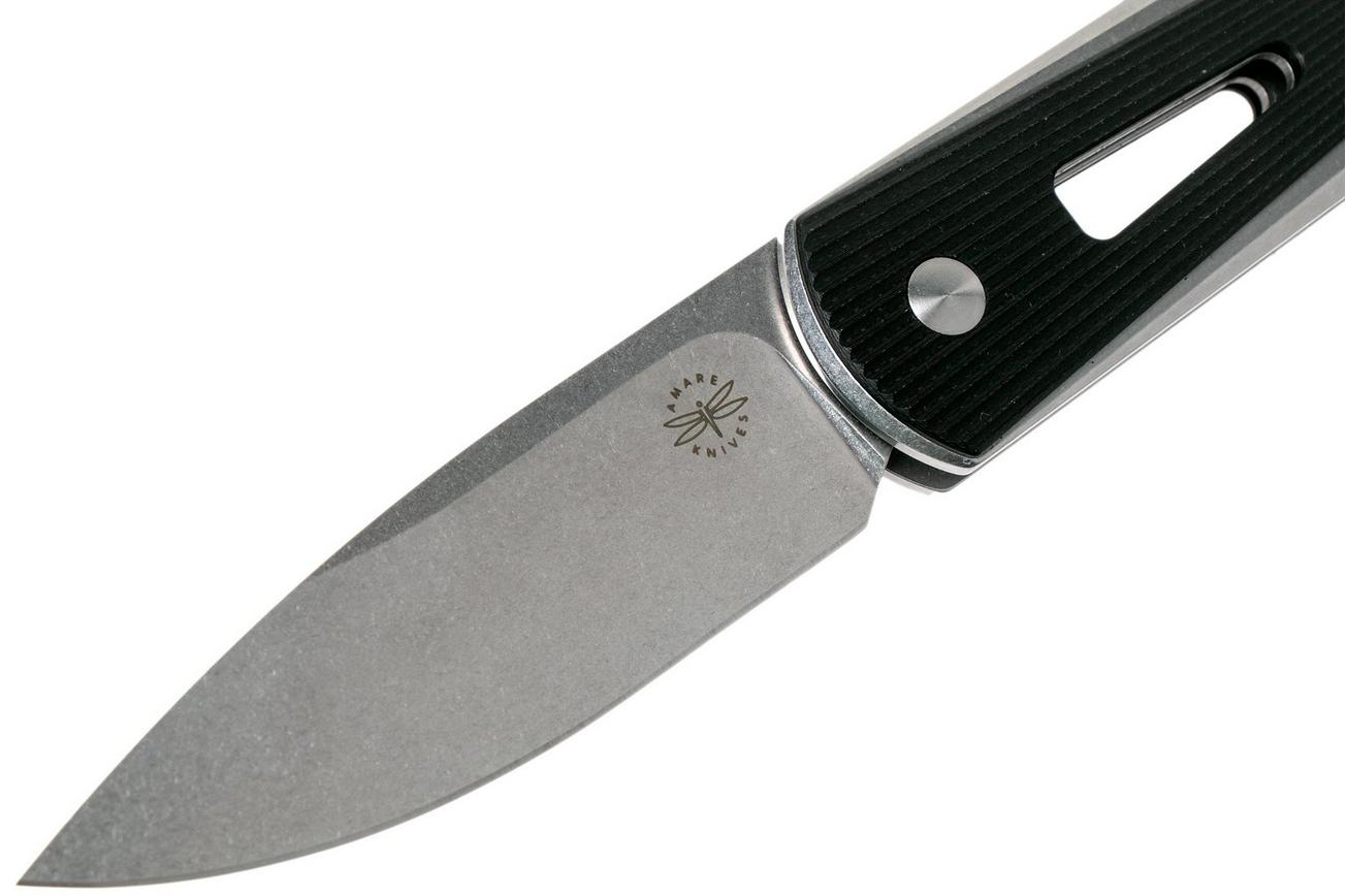 Amare Knives Paragon, stonewashed blade, milled G10, zakmes
