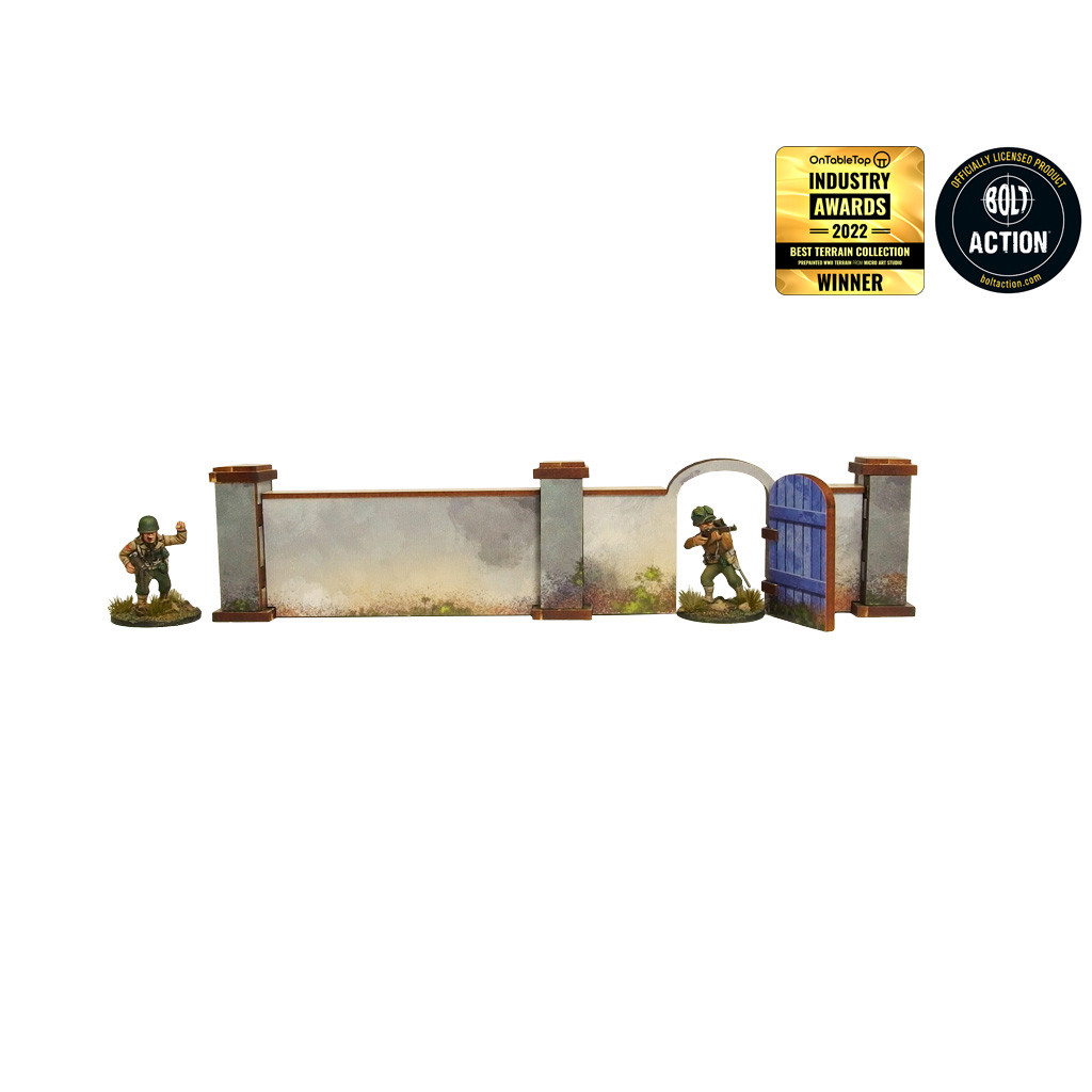 WW2 - Normandy Wall w. Gate (high)