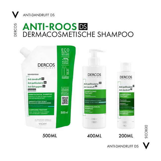 Vichy Dercos Anti-Roos Shampoo Normaal tot Vet Haar Refill 500 ML