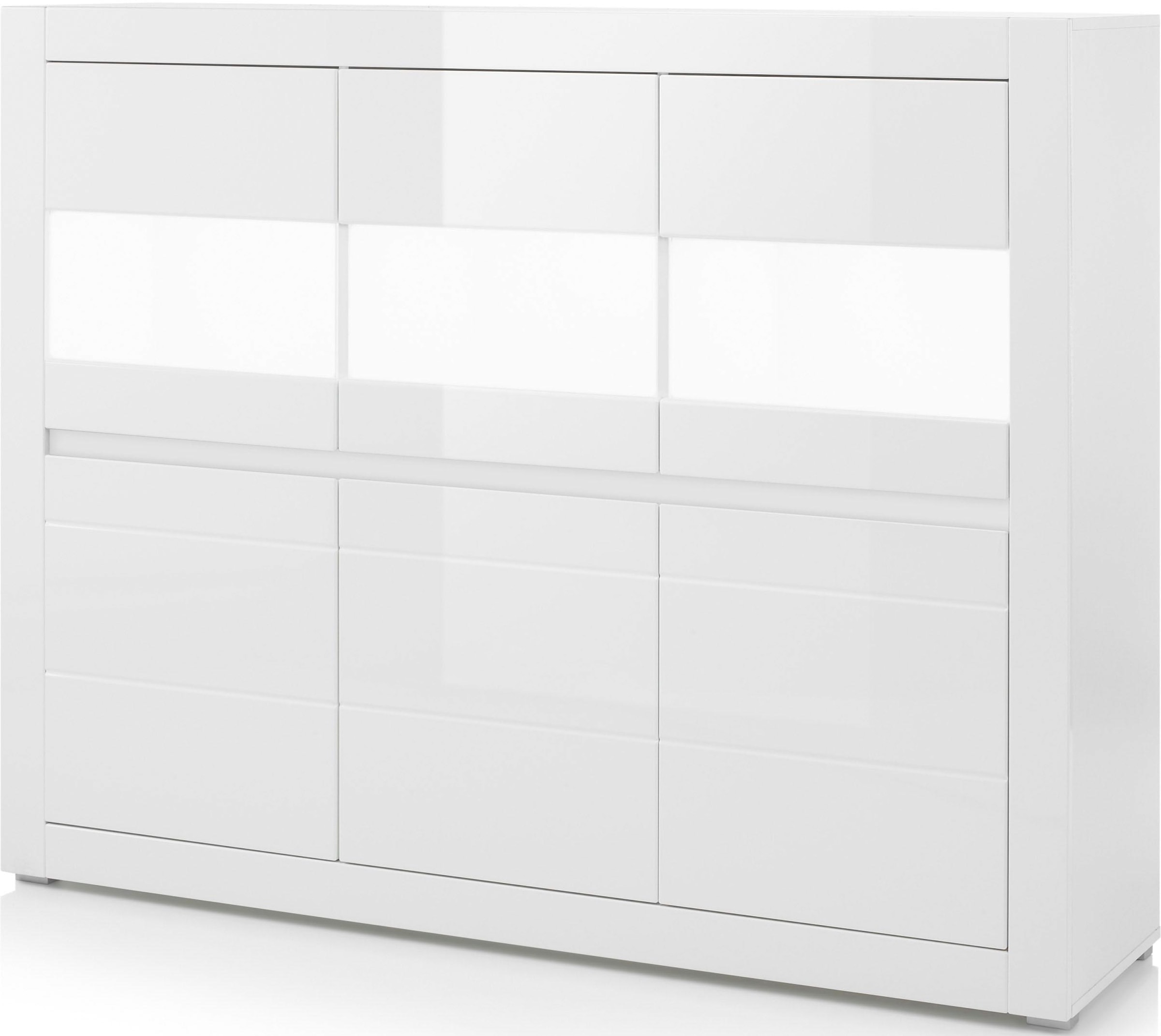 INOSIGN Highboard »Carat« Breite 164 cm, Blende in weiss und betonfarben im Lieferumfang