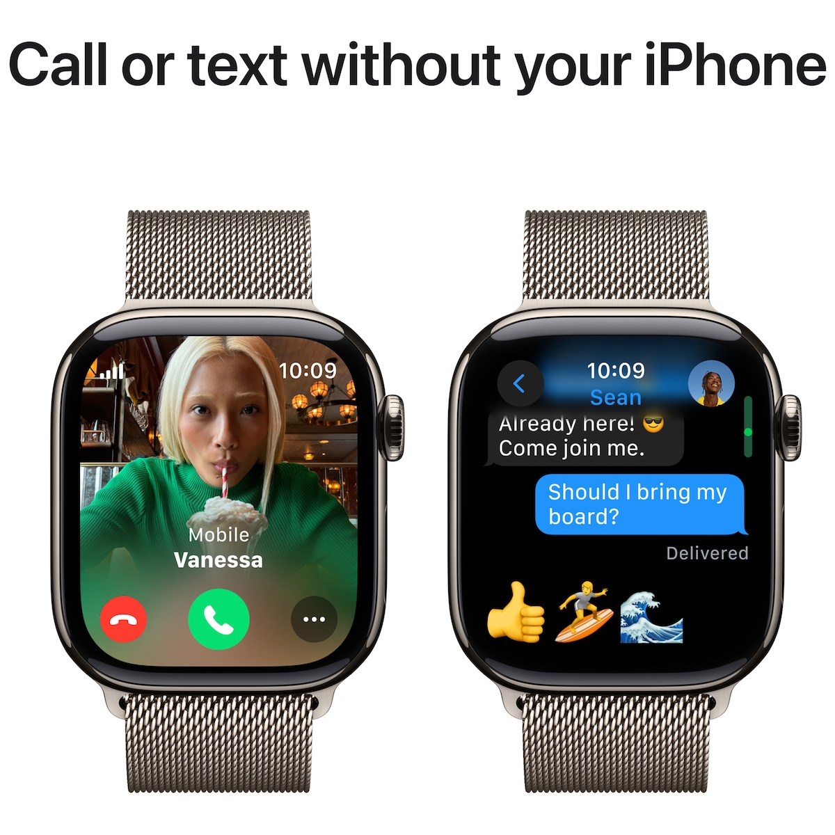 Apple Watch S10 42mm GPS+Cel (Naturlig Titan/Naturlig Milanese Loop)