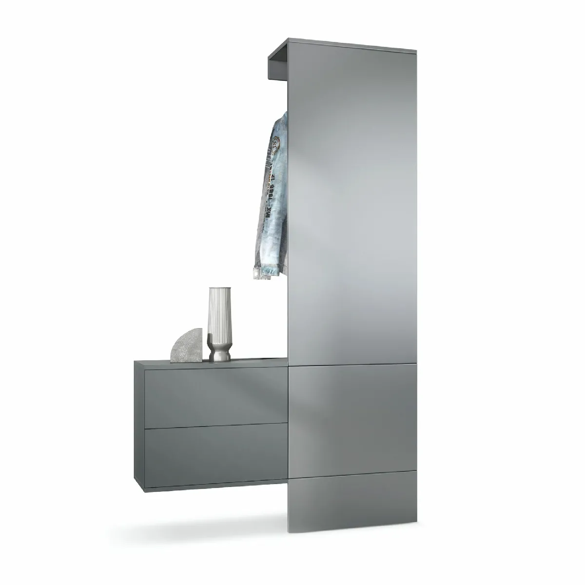 MPC Vestiaire - Gris et graphite satiné mat - 105 x 193 x 35 cm