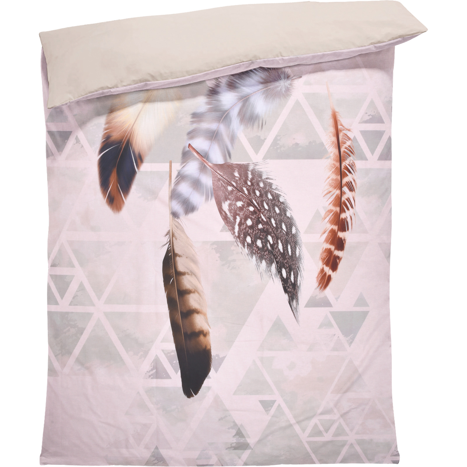 Bettwäsche Renforcé Traumfänger beige 200x210 2x65x65 Bettanzug Fra