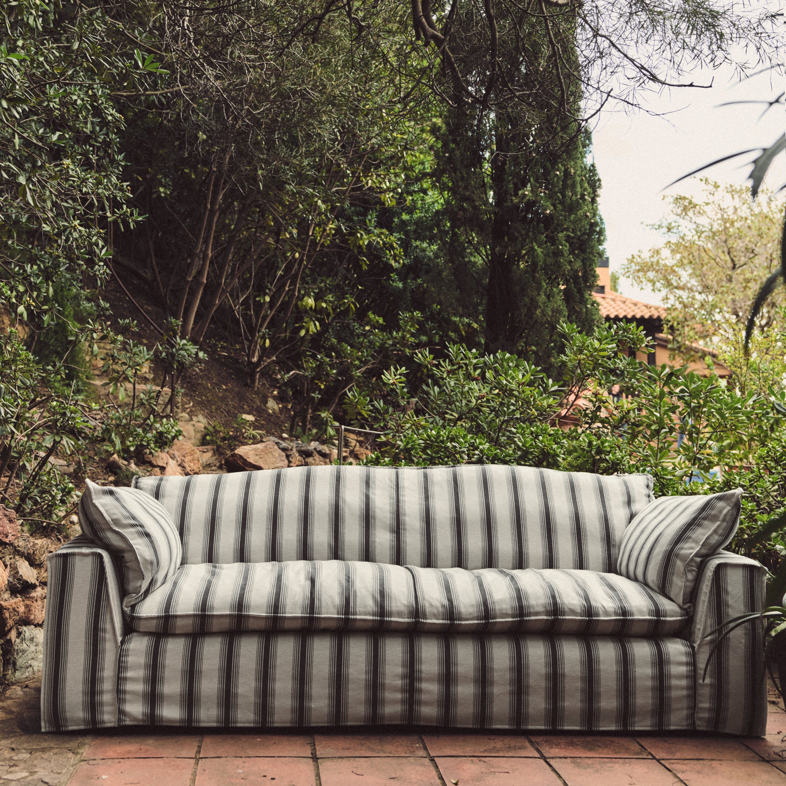HKliving Nomad 2-zitsbank - Rocco - Chalkstripe