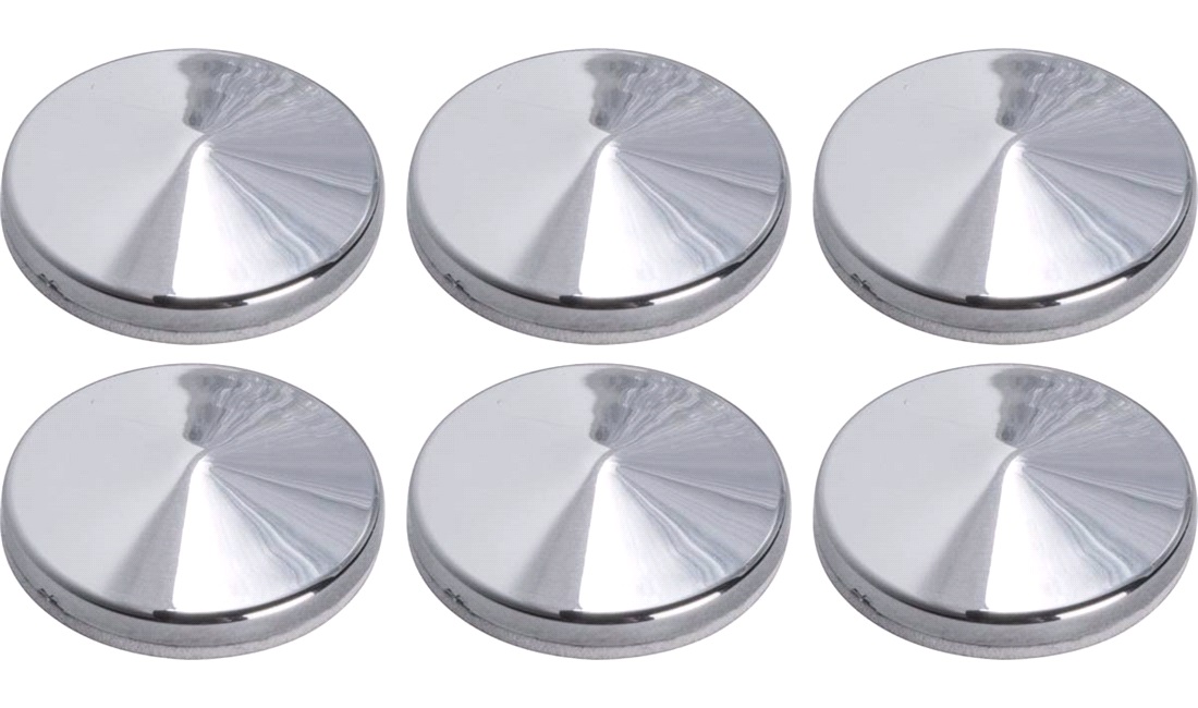 Chrome pynteknapper med tape 6 x 20 mm