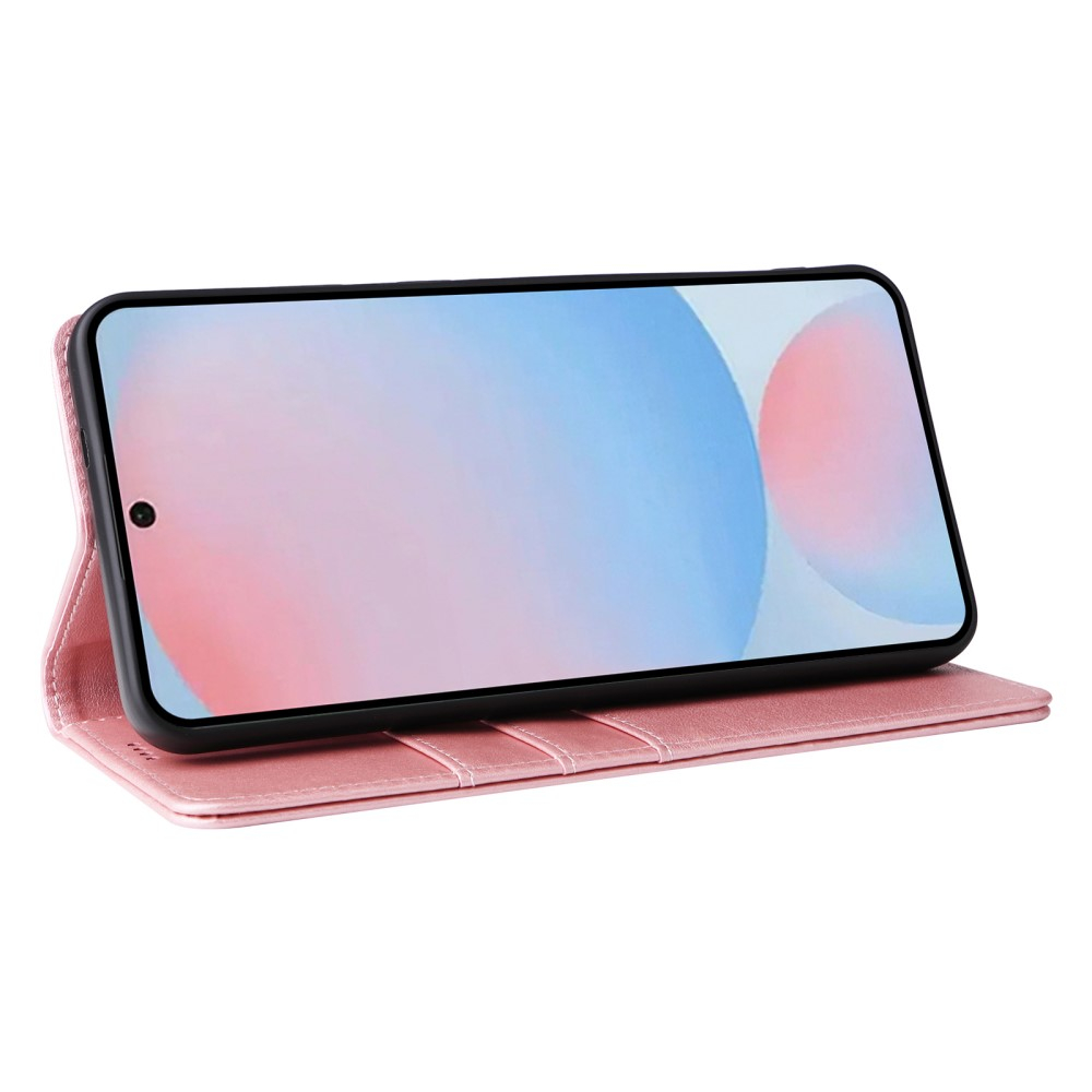 Samsung Galaxy A56 Leder Tasche Flip Wallet Etui mit Kartenfächern (RFID Schutz) - Rosa