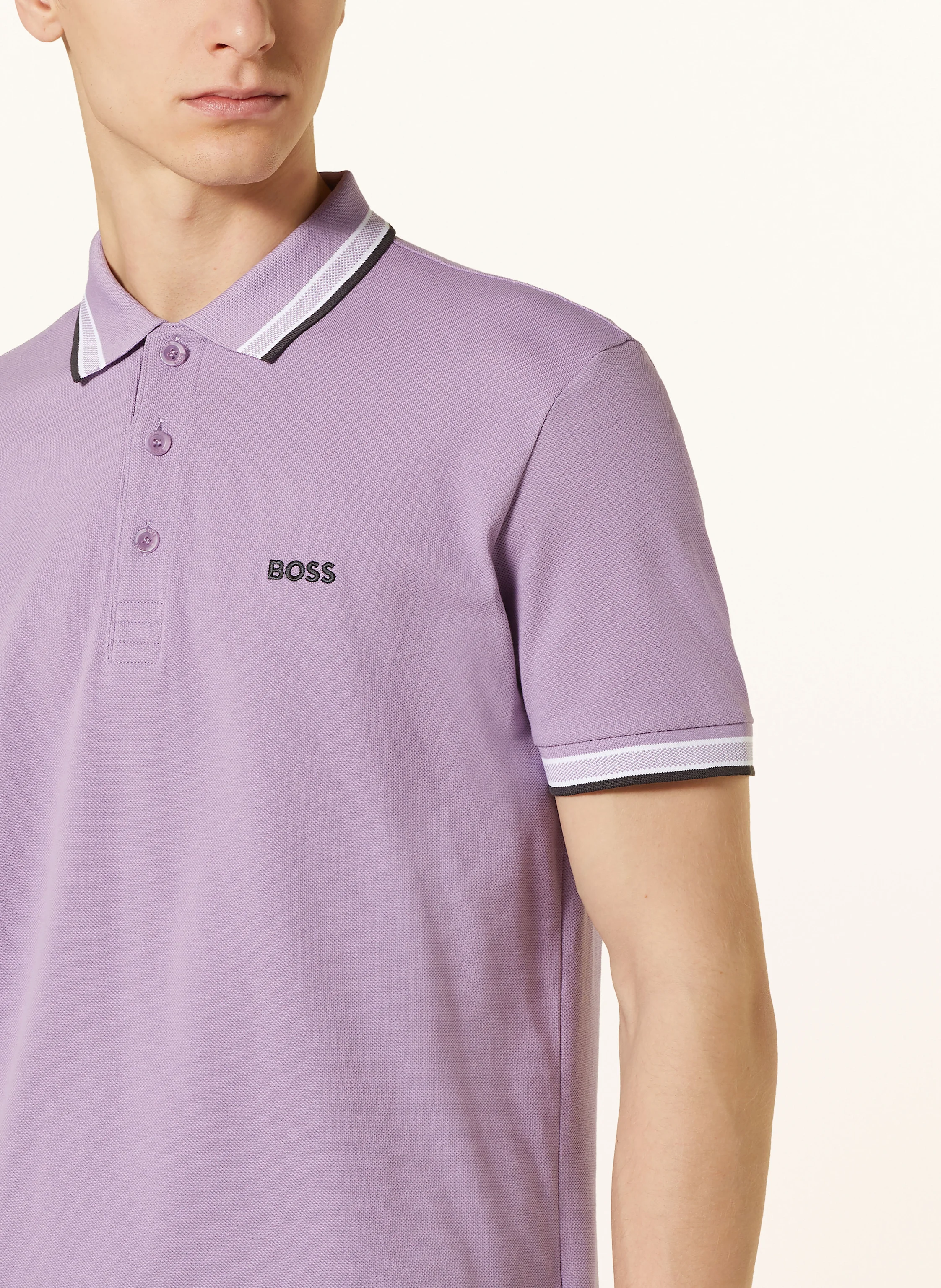 BOSS Piqué-Poloshirt PADDY CURVED Regular Fit
