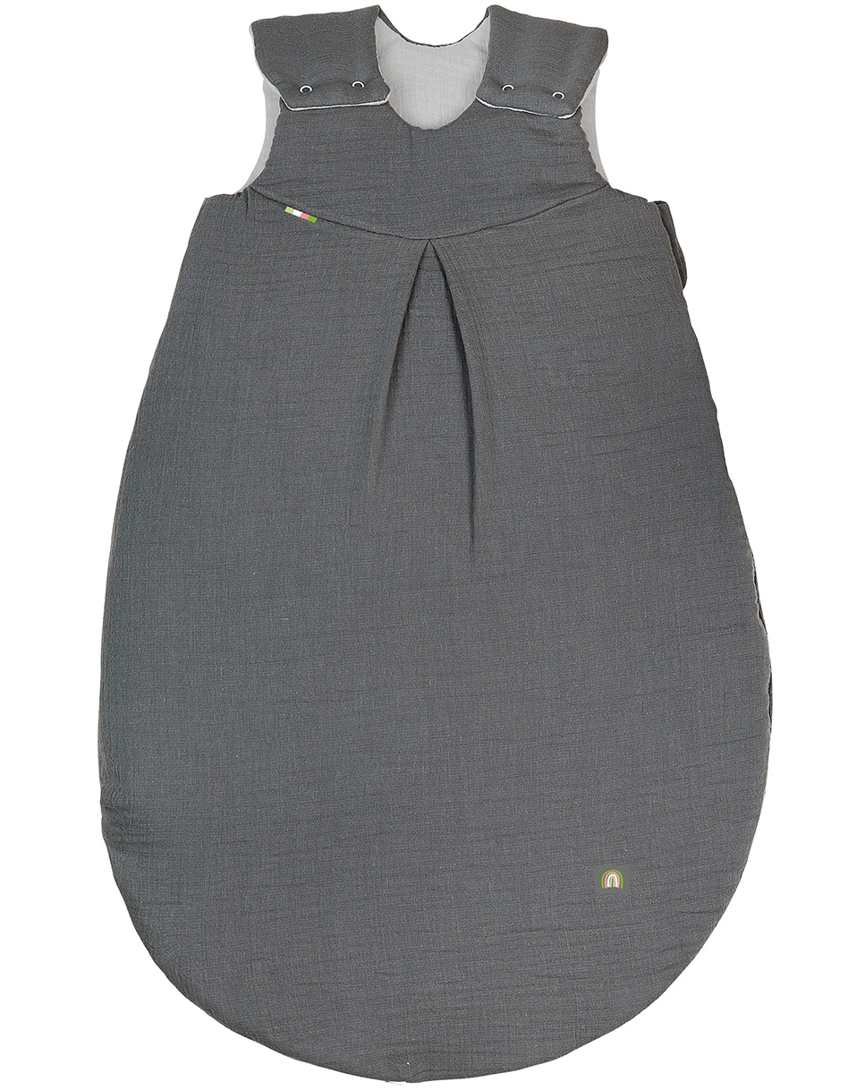 Ganzjahres-Schlafsack MUSSELIN wattiert in grey